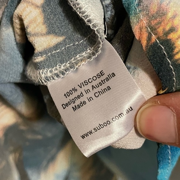 Suboo Palm Print Playsuit Tank Top Size 4 - Picture 6 of 6